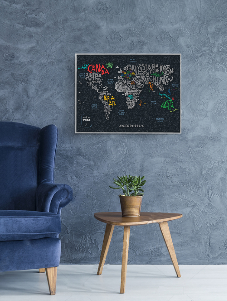 Scratch-off maps Travel Map Letters World