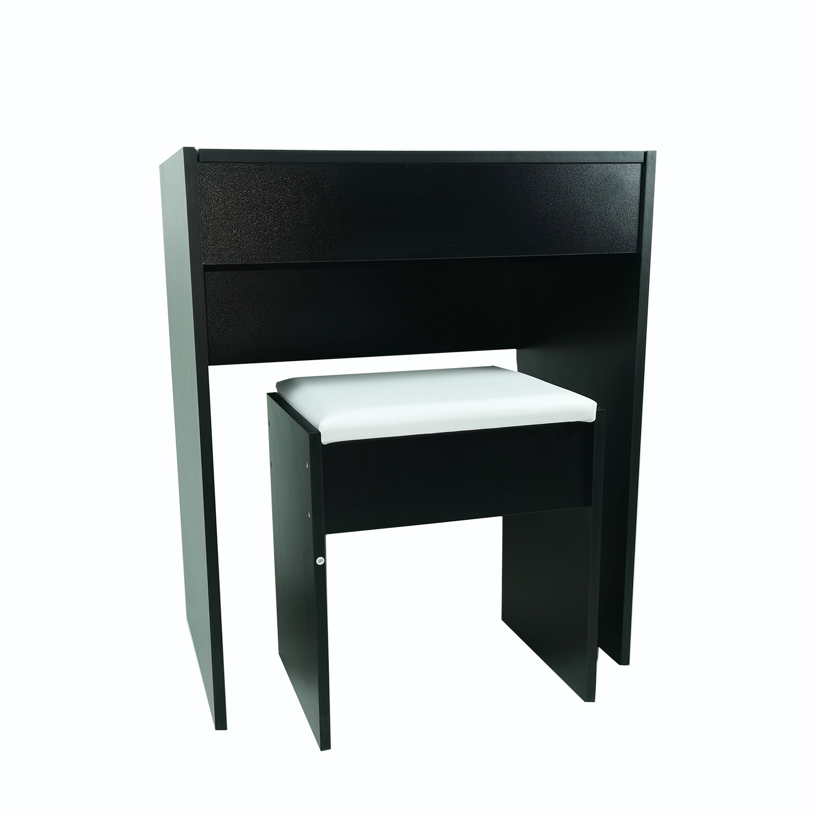 Buy Dressing Table with Hidden Mirror & Chair Black at Mighty Ape NZ