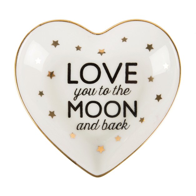 Love You To The Moon Back Heart Jewellery Dish At Mighty Ape Nz