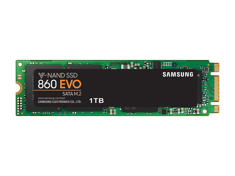 1TB Samsung 860 EVO V-NAND M.2 (2280) SSD SATA III 6GB/s, R/W(Max) 550MB/s/520MB/s image