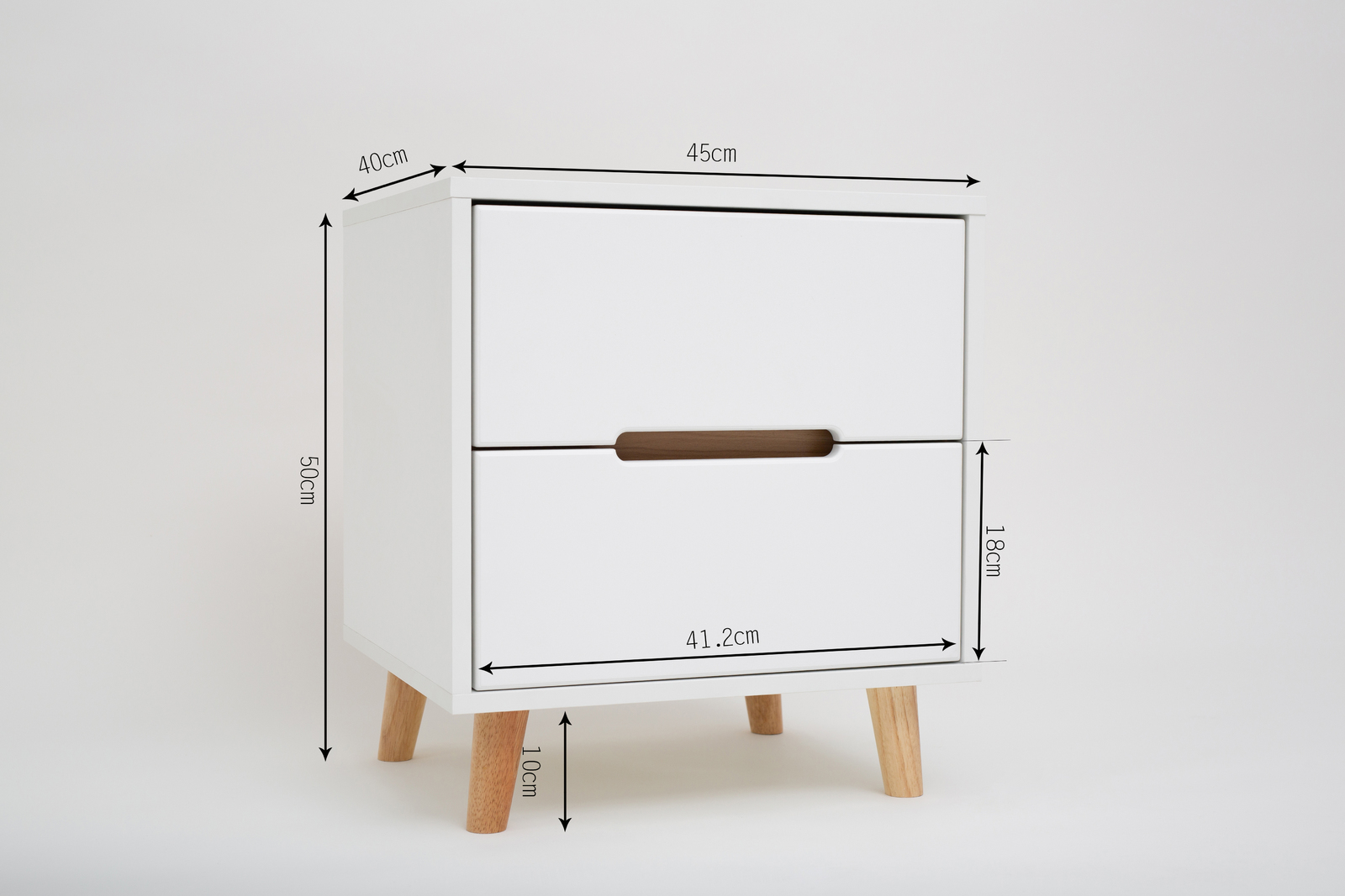 Bedside Table Nightstand - White image