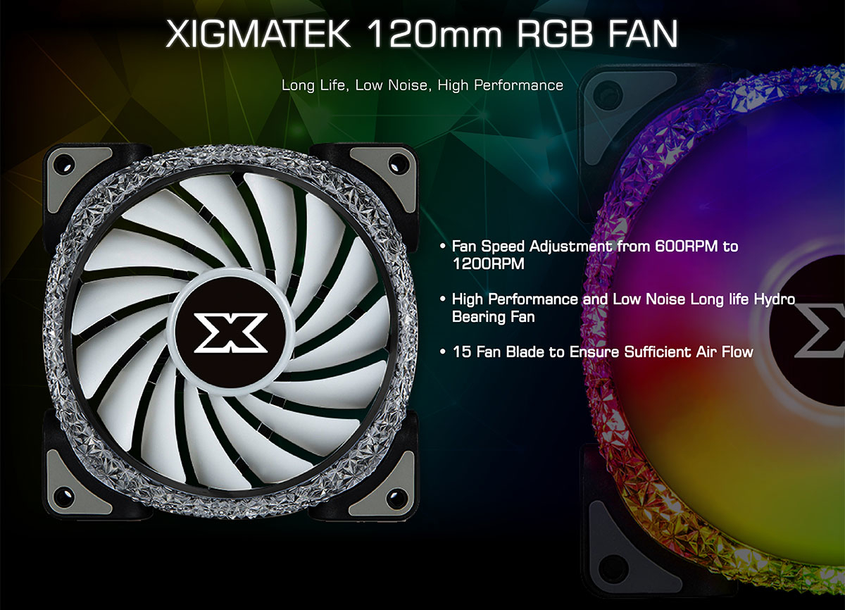 120mm Xigmatek Galaxy III Royal ARGB 3 Fan Kit at Mighty Ape NZ