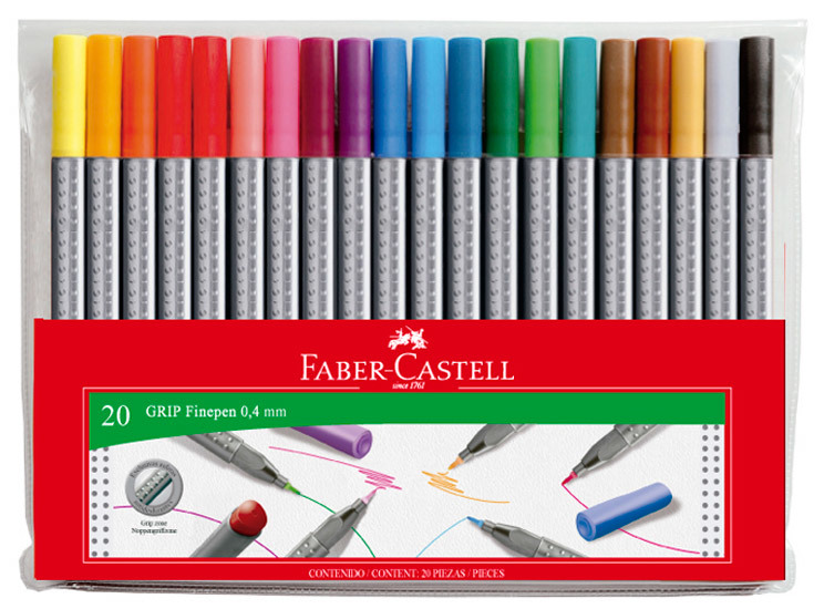 Faber-Castell: Grip Finepen (Wallet of 20)