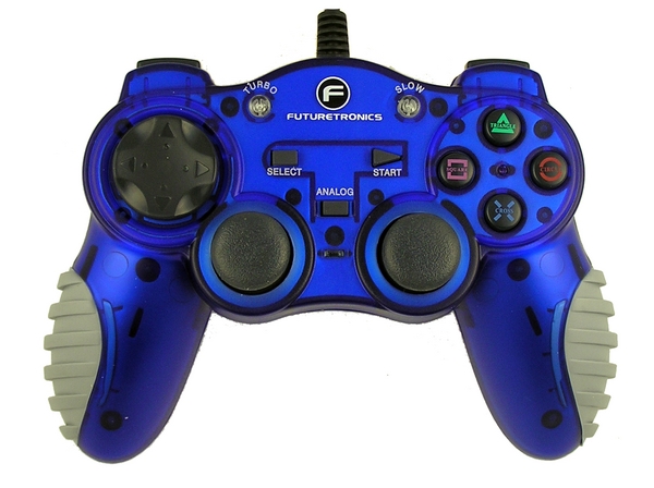 Futuretronics Dual Shock Controller - Blue on PS2