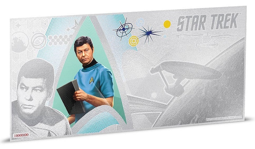 NZ Mint: Star Trek - Silver Coin Note - Dr. McCoy 2018 (5g Silver) image