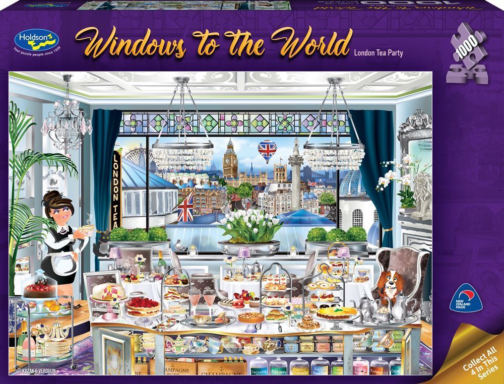 Holdson: 1,000 Piece Puzzle - Windows of the World (London Tea Party) image