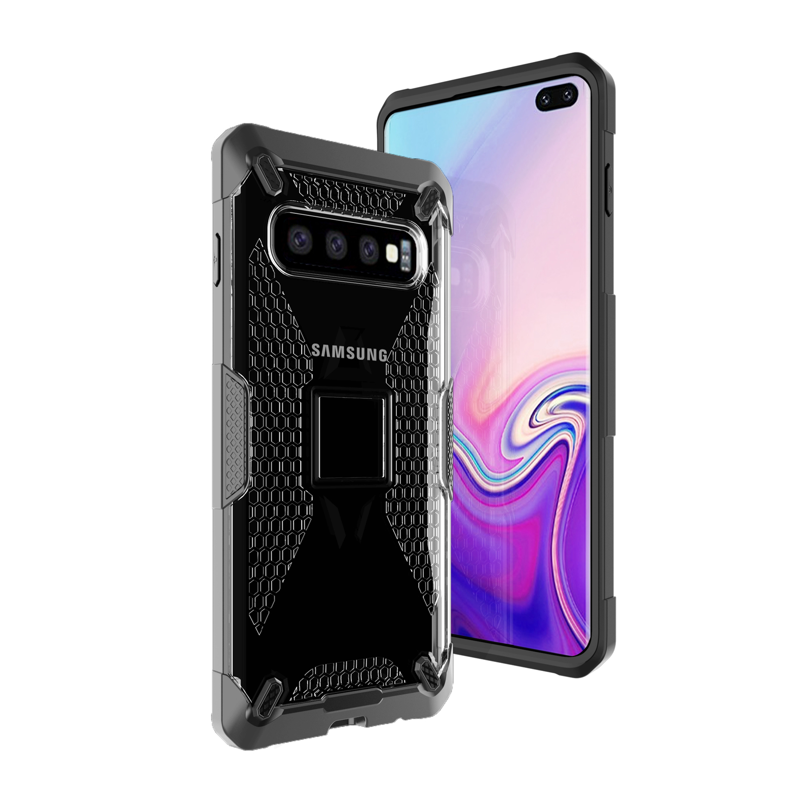 Miesherk: YY phone case for Samsung S10 - Grey+Black image