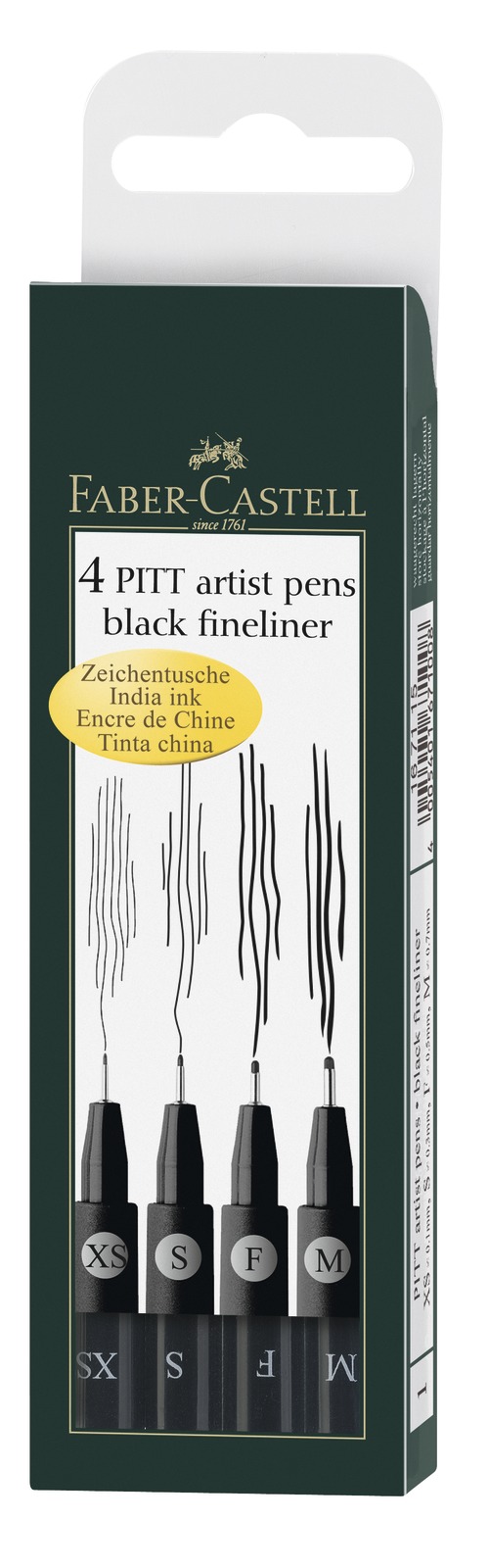 Faber-Castell: Pitt Artist Pens Black Fineliner (Wallet of 4)