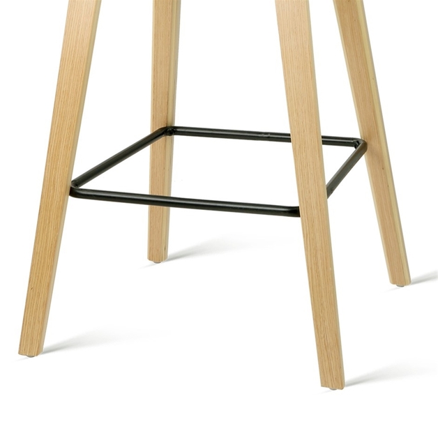 Buy Modern Bar Stool with Wooden Legs (2/Pack) White at Mighty Ape NZ