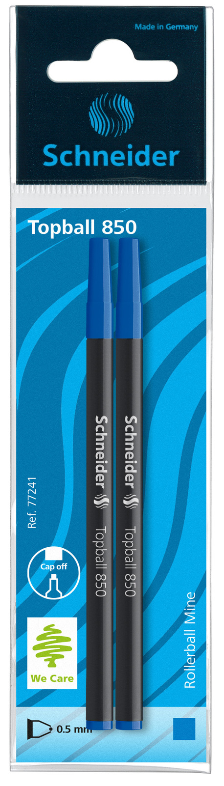 Schneider: Topball 850 Rollerball Refill - Blue (2 Pack)