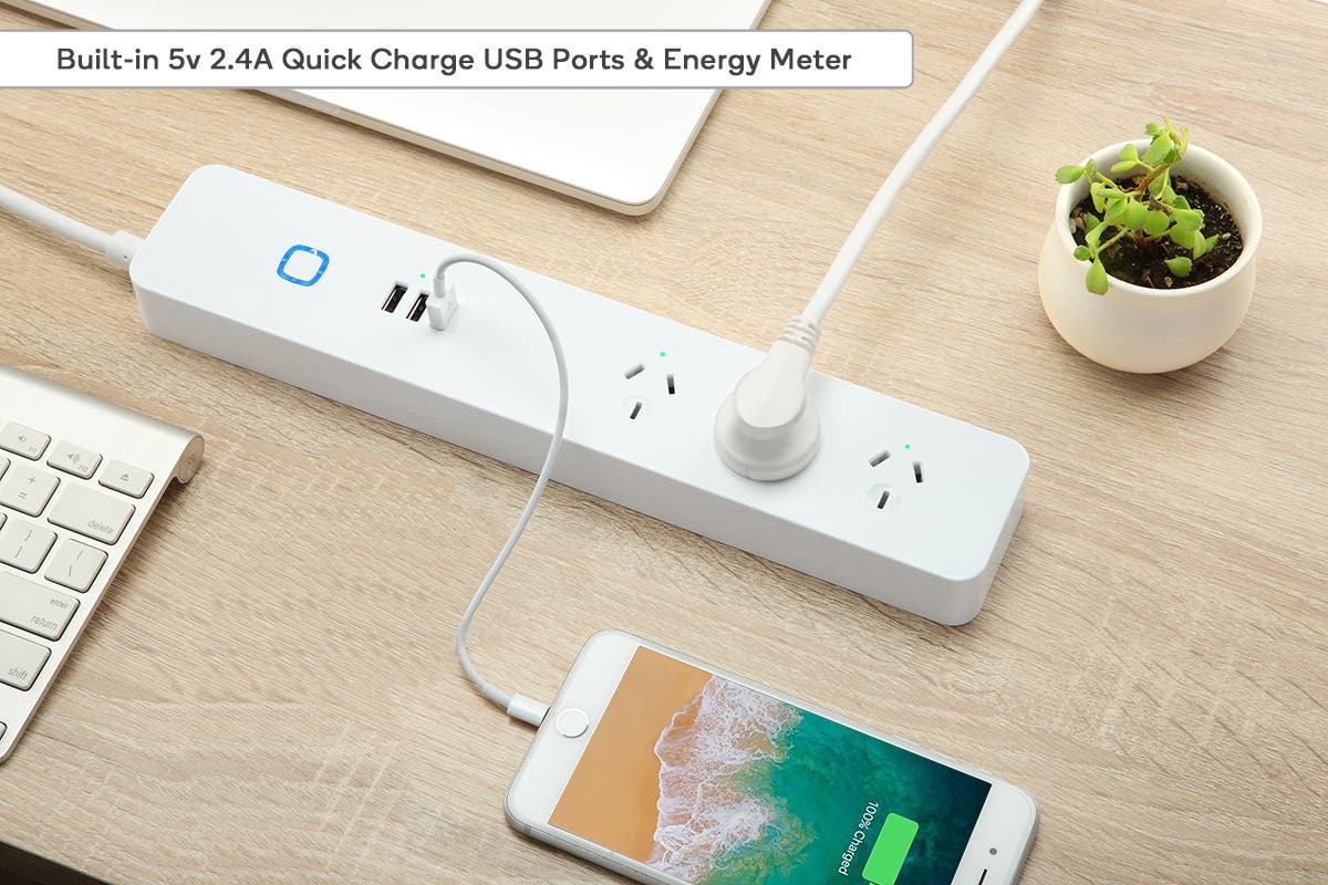 Kogan SmarterHome Smart Power Board With USB Ports & Energy Meter at