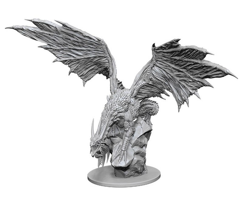 Pathfinder Deep Cuts: Unpainted Miniature - Silver Dragon image