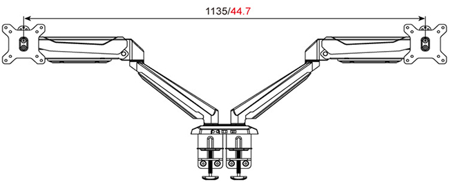 Gorilla Arms Dual Gas Spring Integrated Monitor Mount