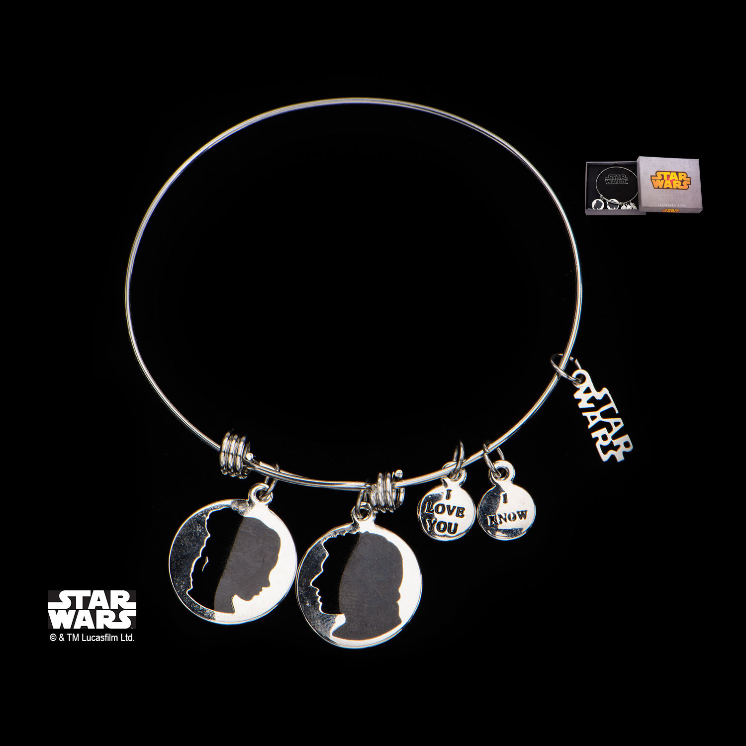 Star Wars Han & Leia Stainless Steel Expandable Bracelet