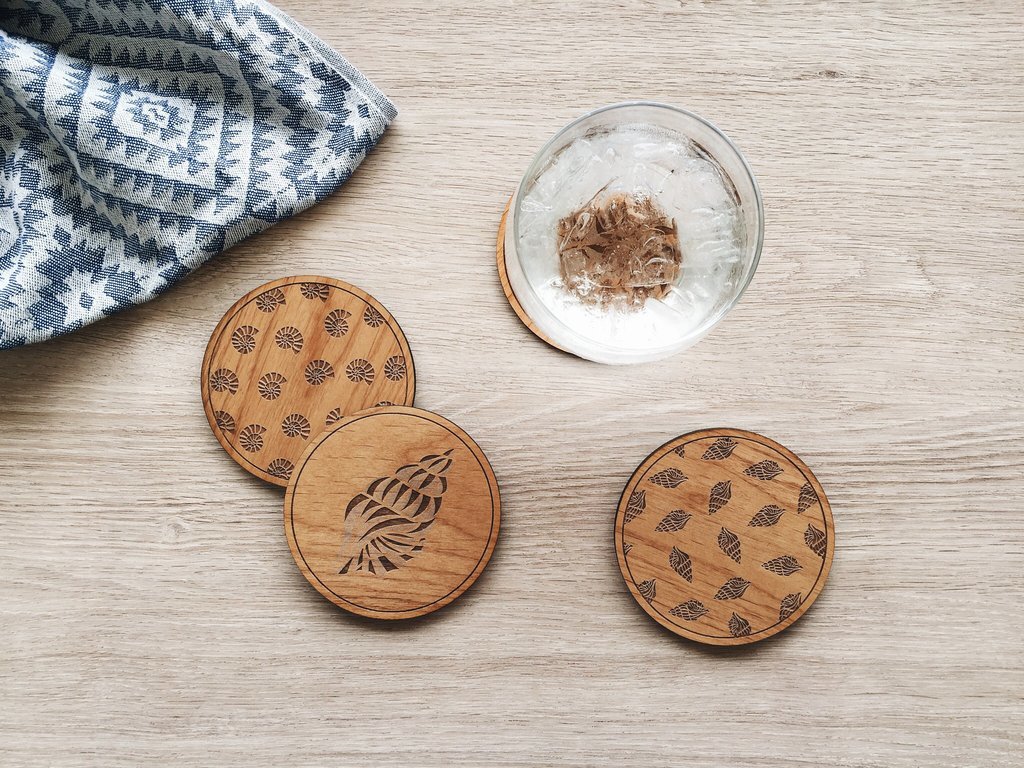 Cardtorial Shells Coasters image