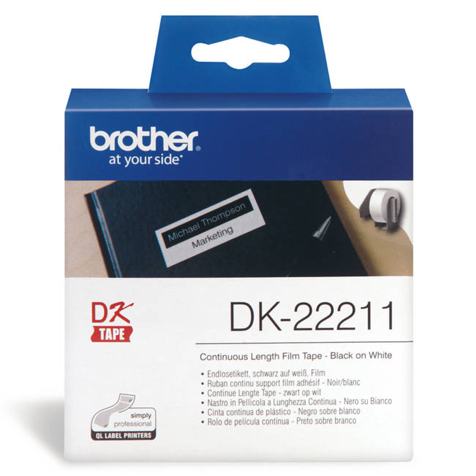 Brother DK22211 Continuous Length Paper Label Tape 29mm x 15.24m