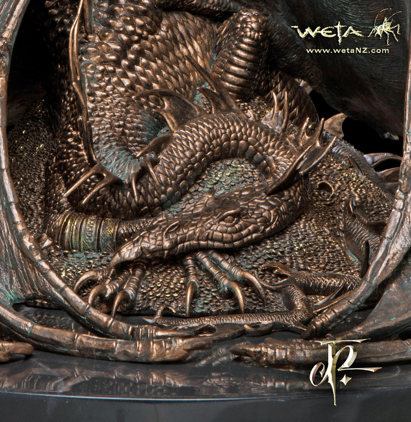 The Hobbit Smaug The Golden Faux Bronze Statue by Weta at Mighty Ape NZ