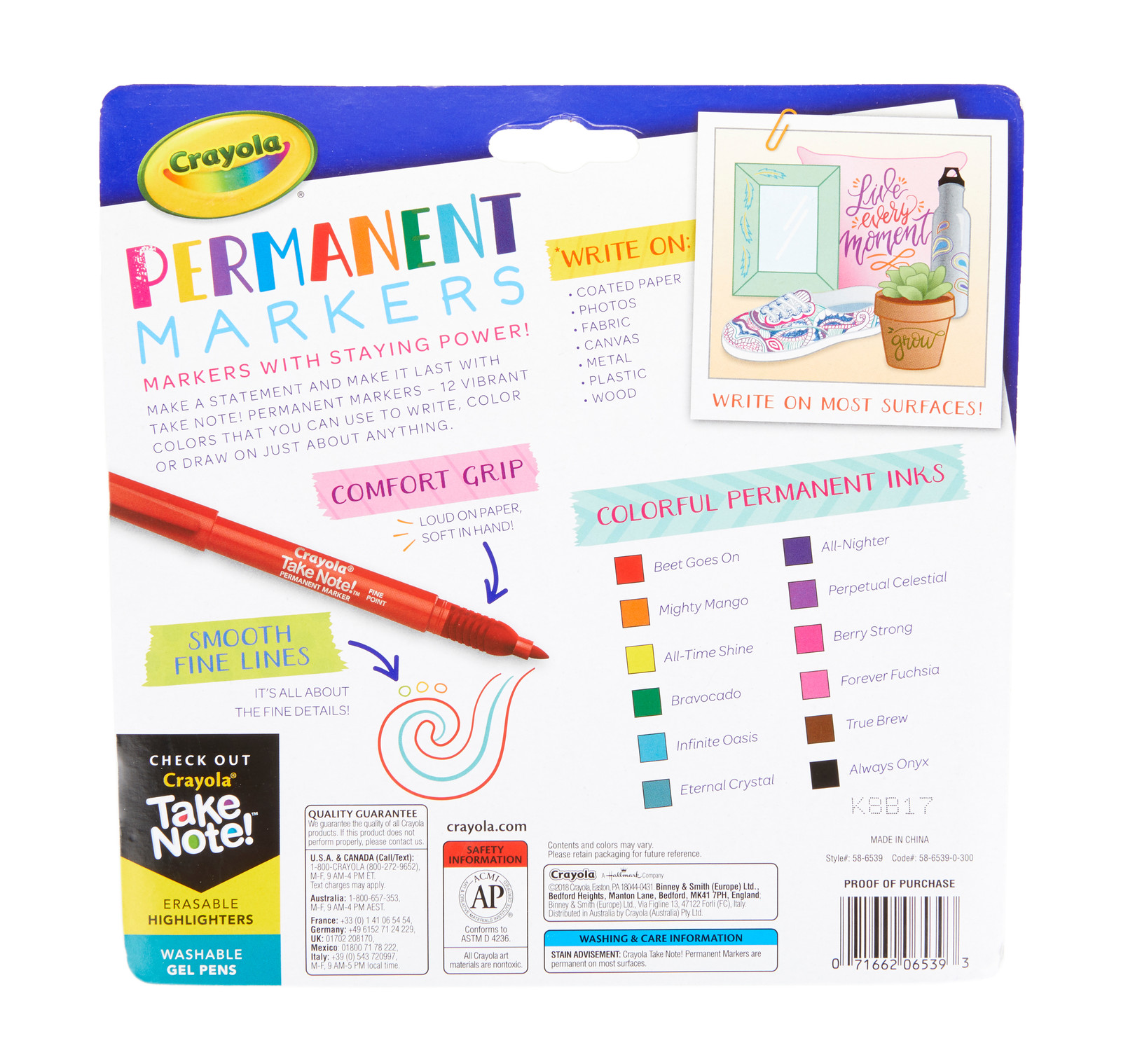 Crayola: Take Note - Permanent Markers Fine Point (12 Pack) image