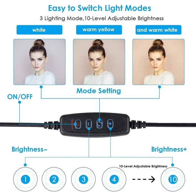 Ape Basics: 3-in-1 LED Ring Video Live Light | at Mighty Ape NZ