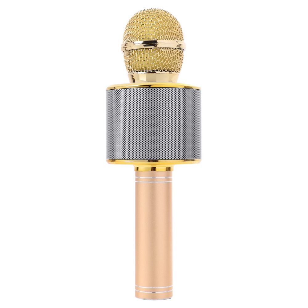 Karaoke Microphone with Bluetooth Speaker - Gold image