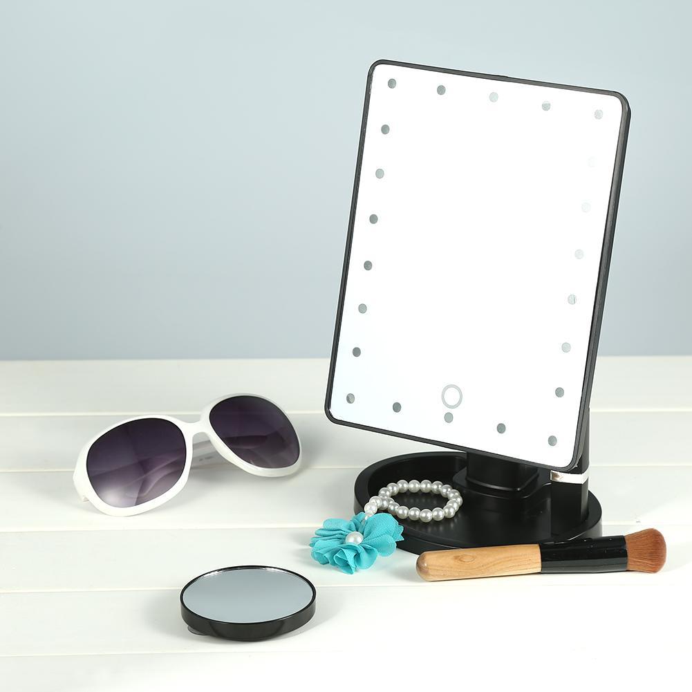 Induction LED 3-Colour Desktop Makeup Mirror - Black image