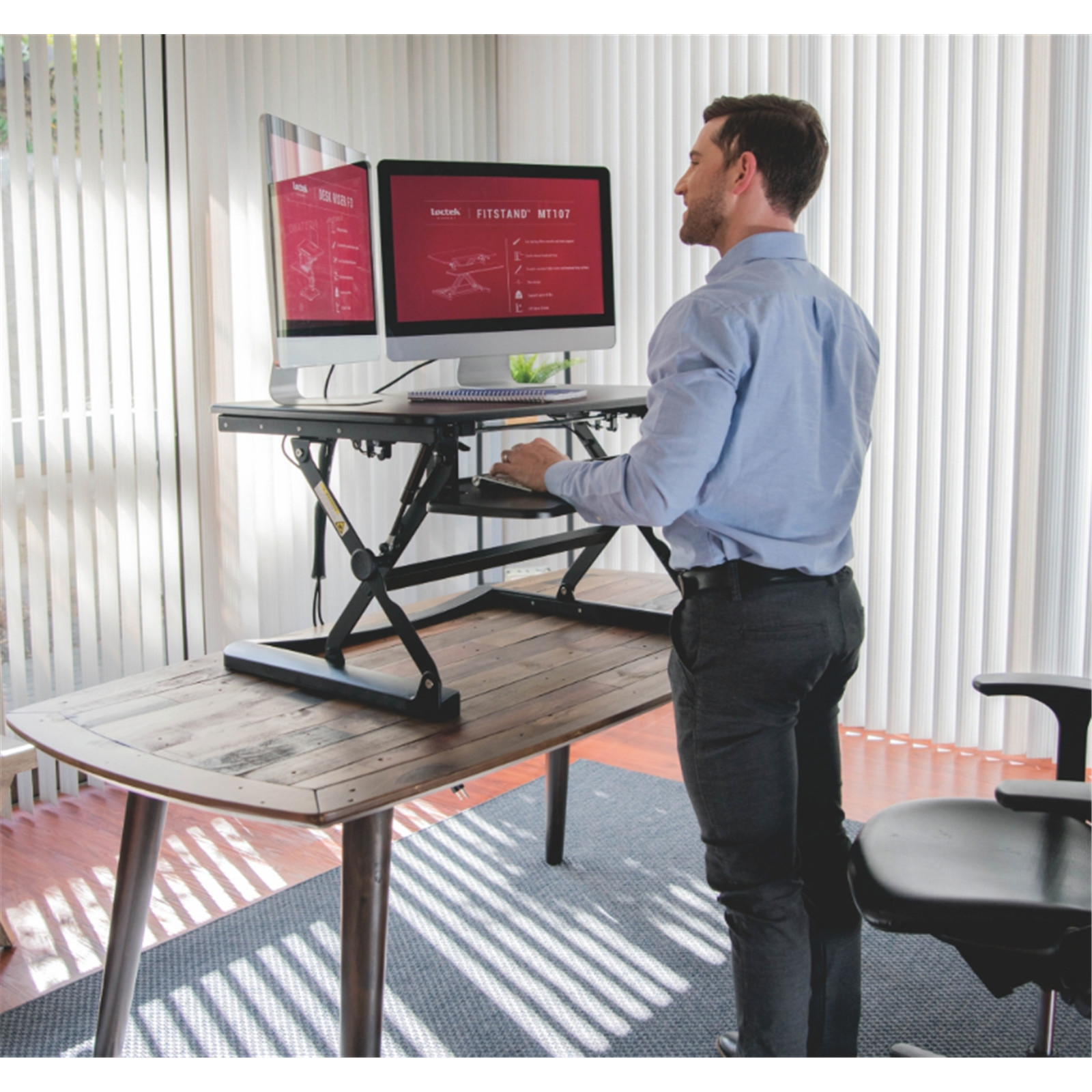 Gorilla Office: Height Adjustable Sit Stand Desk Riser (550x415mm, Black) image