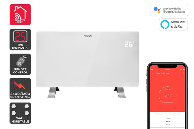 Buy Kogan SmarterHome 2400W Smart Glass Panel Heater (White) at Mighty Ape  NZ