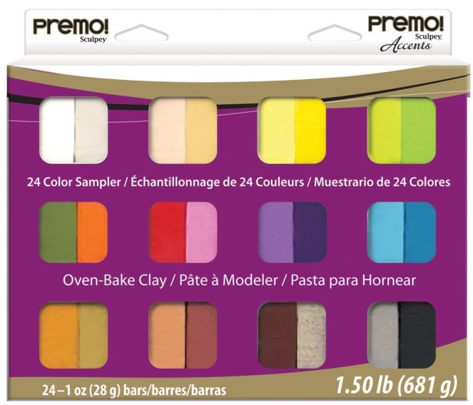 Sculpey Premo/Premo Accent Sampler (Pack Of 24)