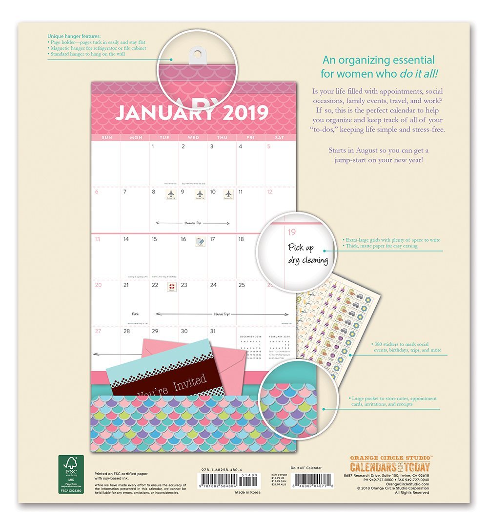 Do It All: Kaleidoscope 17 Month 2019 Wall Calendar image