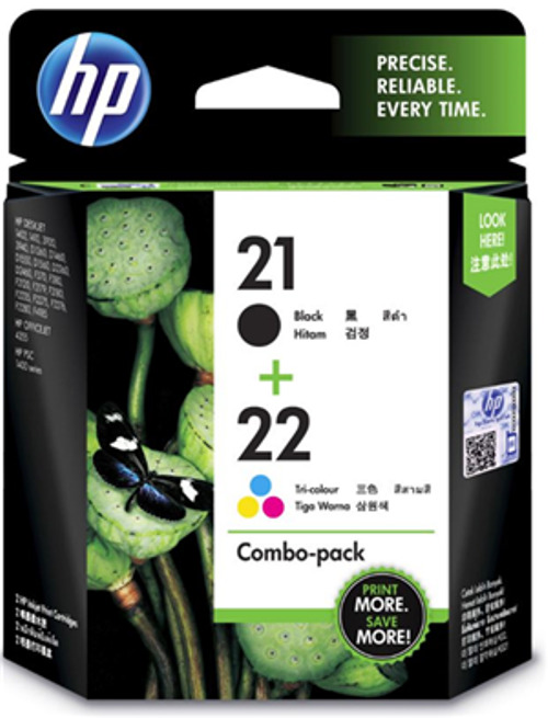 HP 21 Black /22 Tri-color Ink Cartridge COMBO PACK