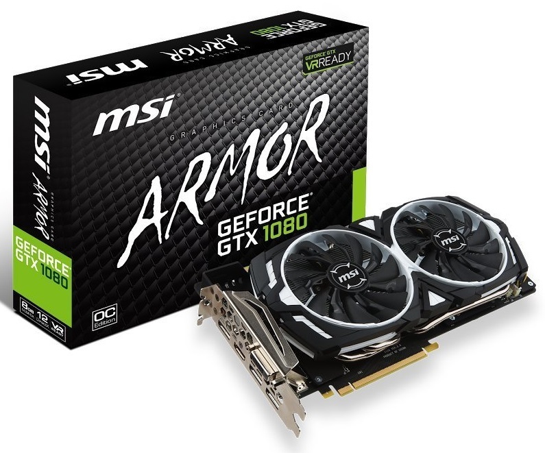 MSI GeFroce GTX 1080 Armor OC 8GB Graphics Card image
