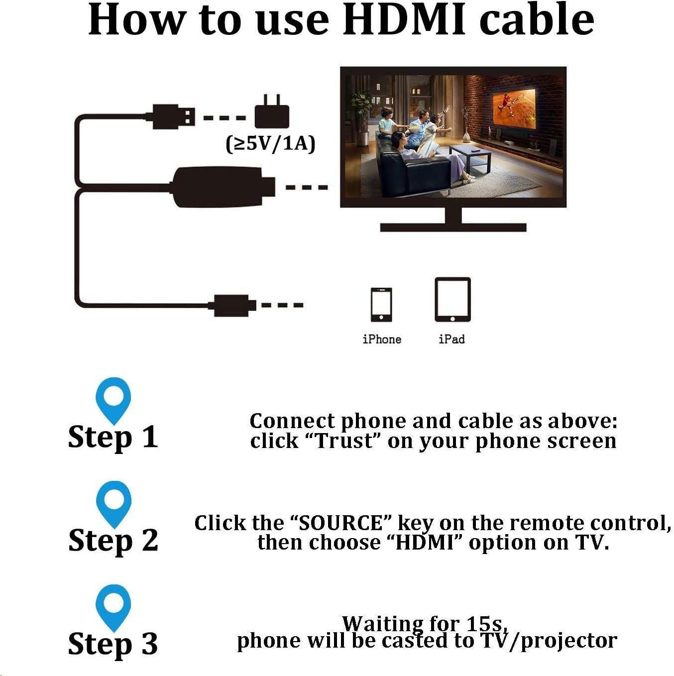 Lightning to HDMI Adapter Cable Black (2m) at Mighty Ape NZ