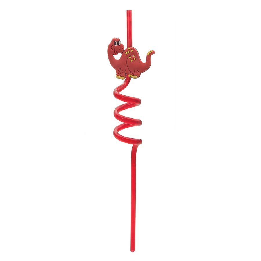 IS GIFT: Dinosaur reuseable Curly Straws image