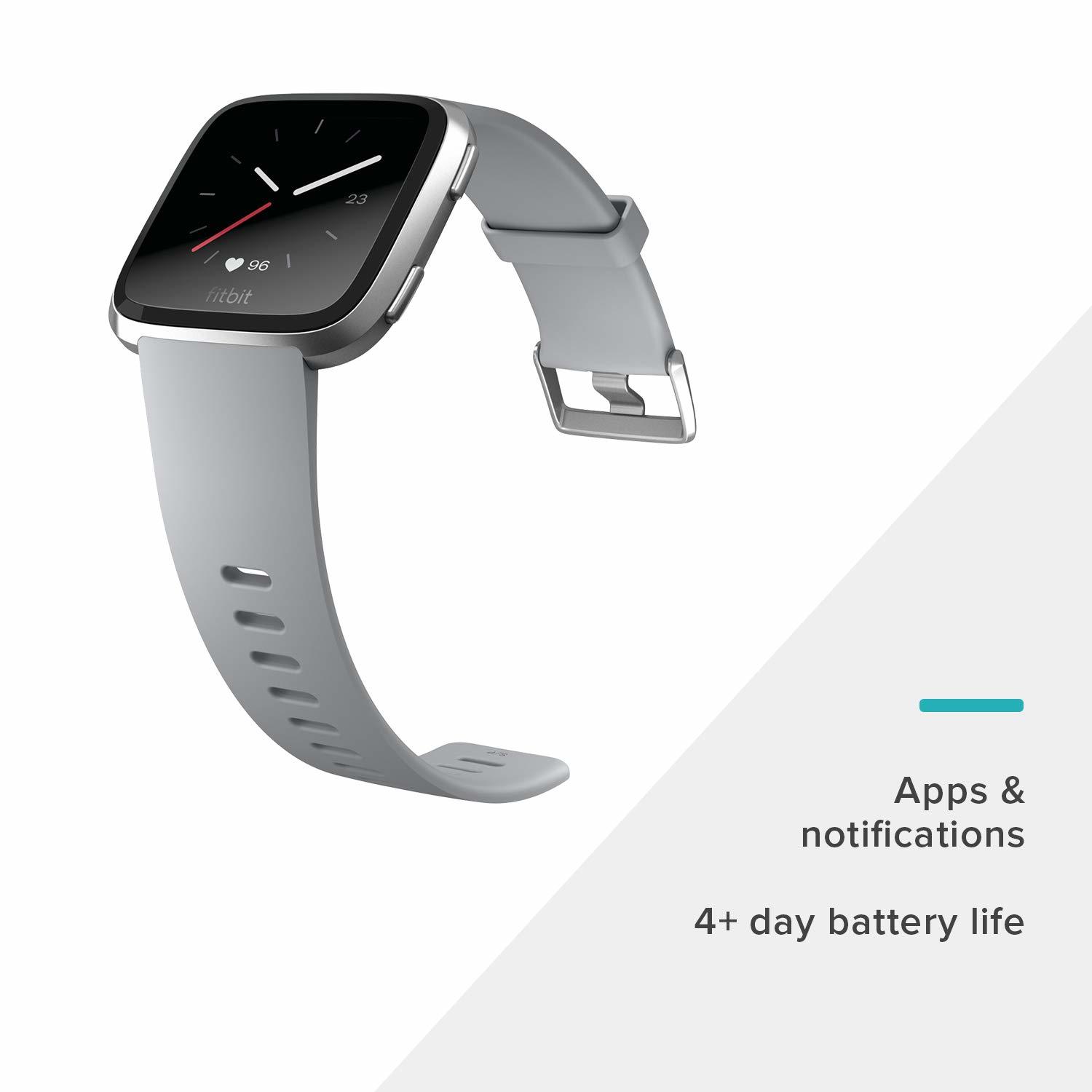 Fitbit Versa Smart Fitness Watch (Gray/Silver) image