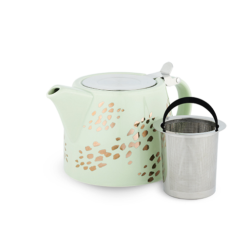 Harper Champagne Dots Ceramic Teapot & Infuser image