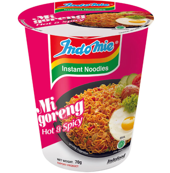 Indomie Cup Noodles Mi Goreng Hot & Spicy 70g (Box of 12) at Mighty