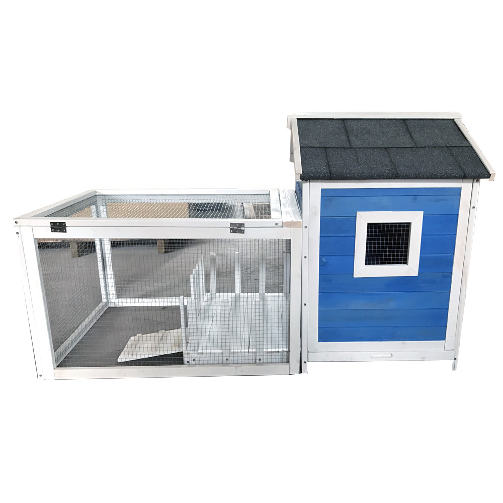 Buy Rabbit Hutch Chicken Coop House Blue at Mighty Ape NZ