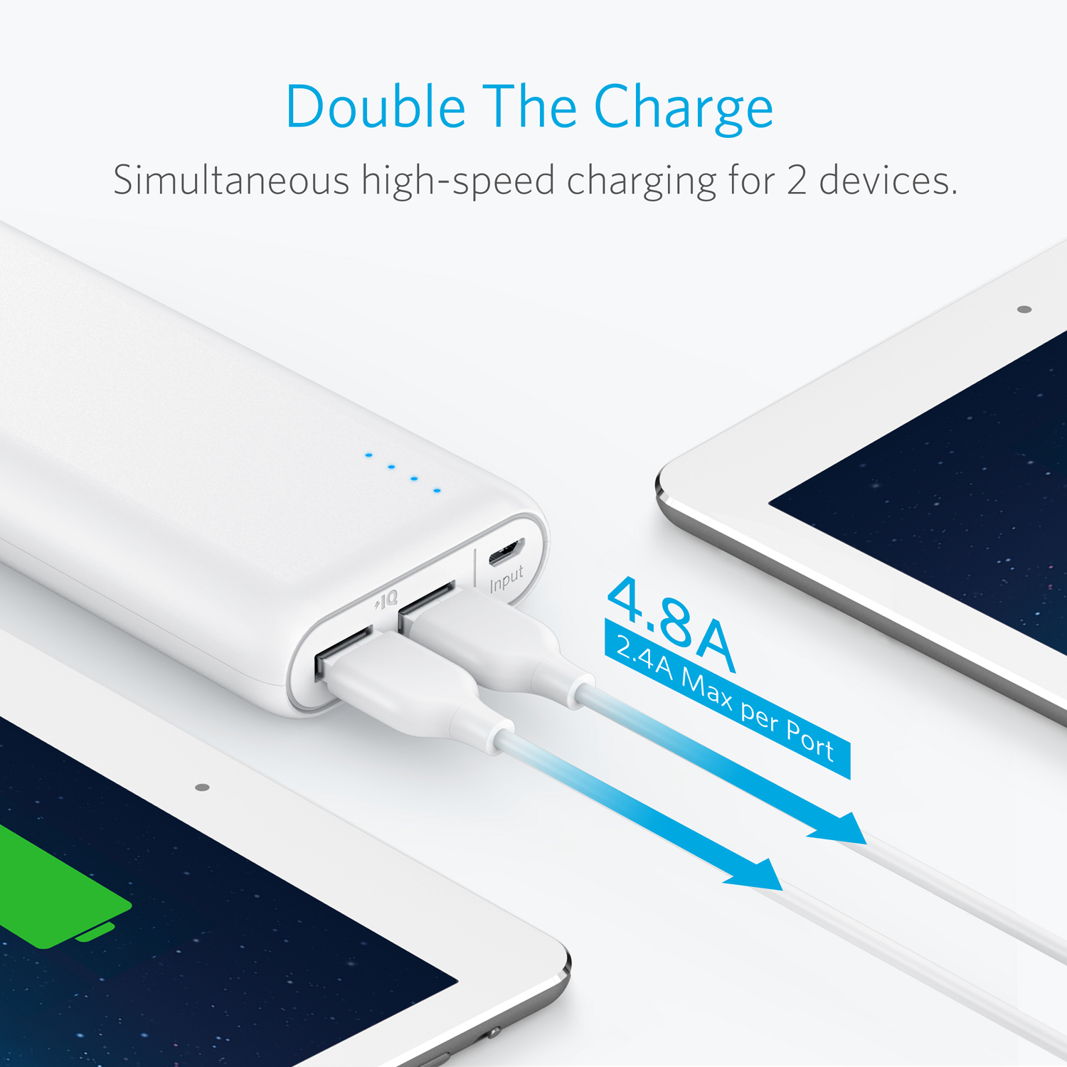 ANKER: PowerCore 20100mAh with 2x PowerIQ 2.4A ports - White image