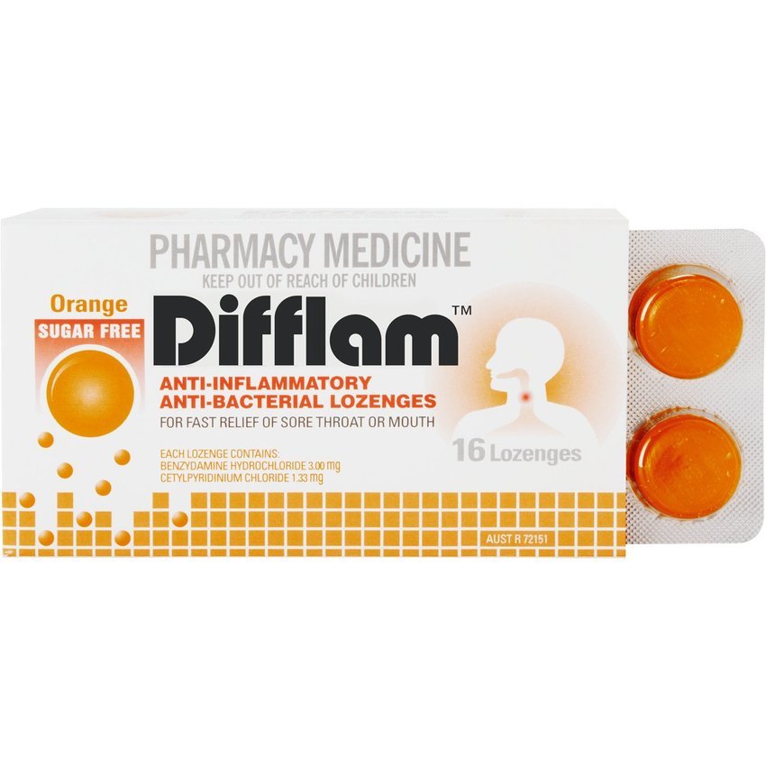 Difflam Lozenges - Sugarfree Orange (16's) image