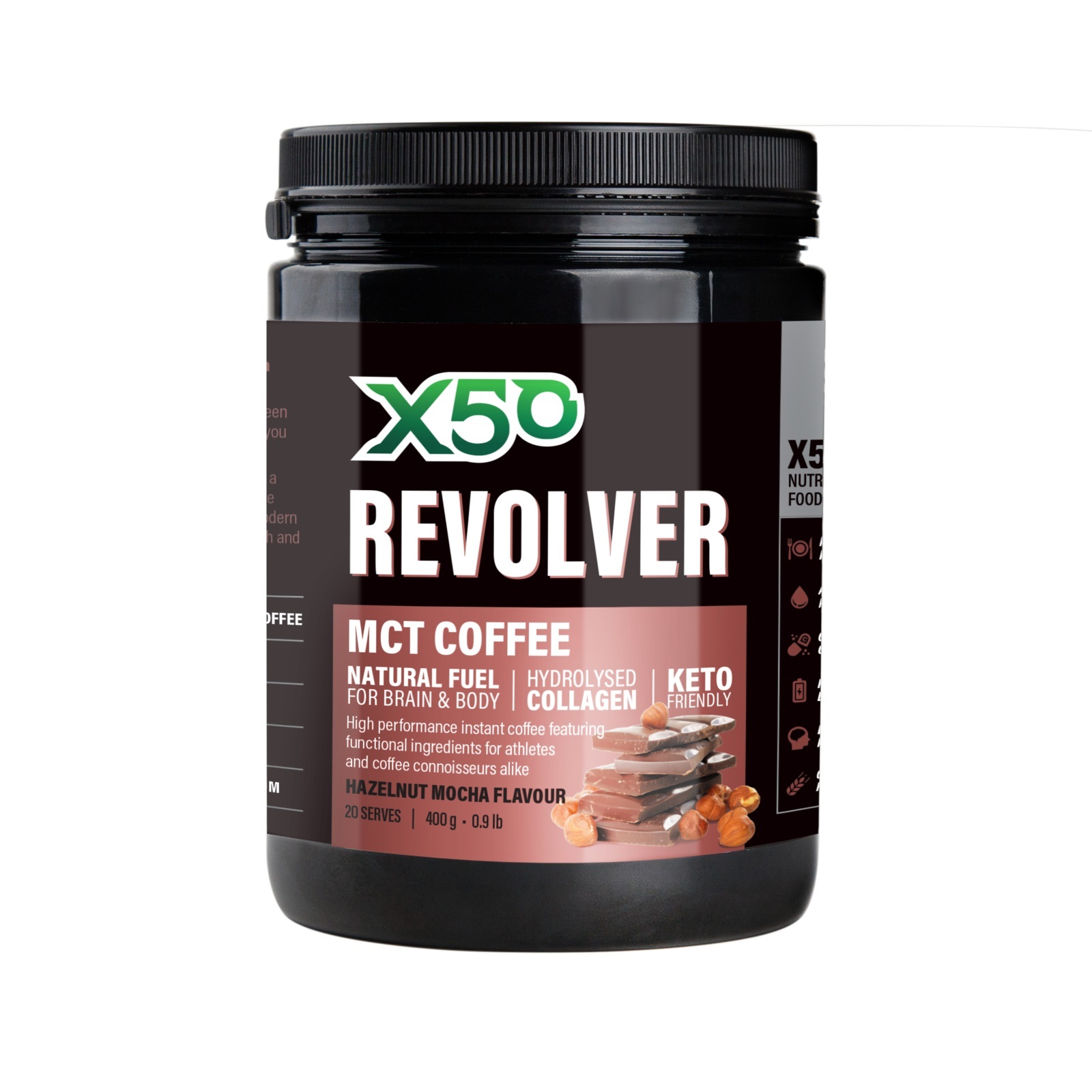 X50 Revolver MCT Coffee - Hazelnut Mocha (400g) image