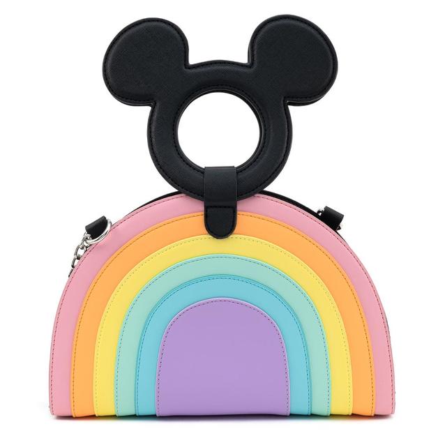 Loungefly Disney Mickey Mouse Pastel Rainbow Handle Crossbody Bag at