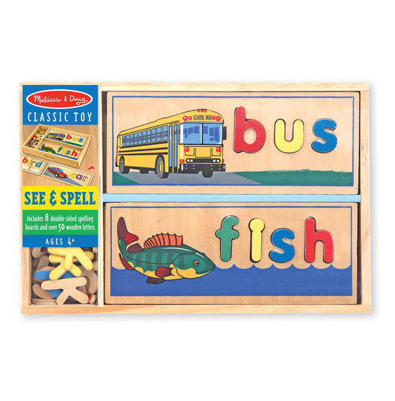 Melissa & Doug: Wooden See and Spell Puzzle image