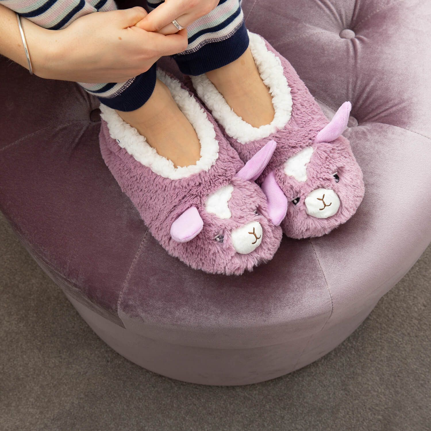 Slumbies Llama Furry Foot Pals Slippers (S)