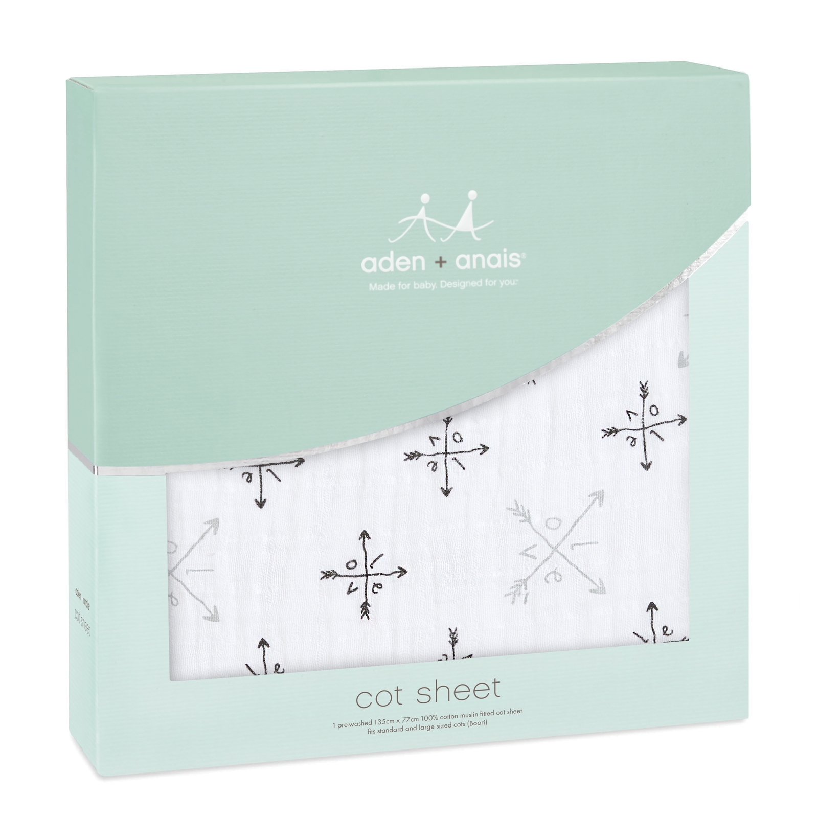 Aden + Anais: Classic Cot Sheet - Lovestruck image