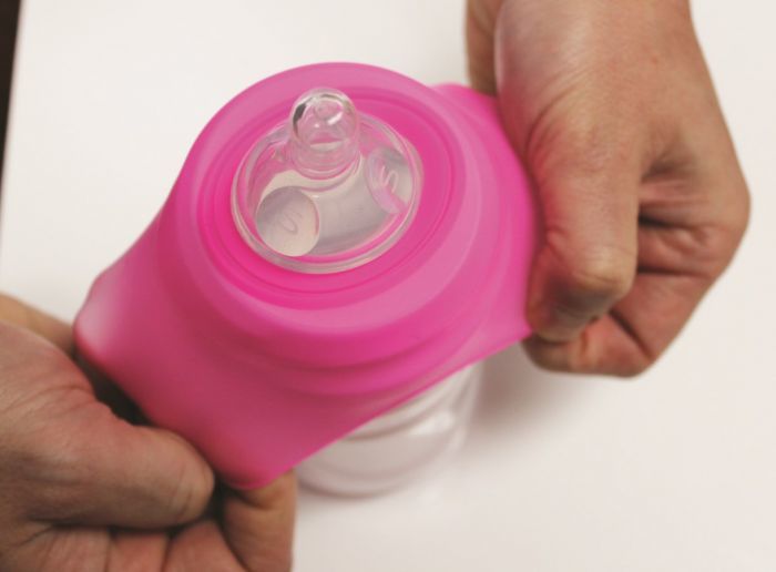 Cherub Baby: Clip N Sip Silicone Lid - Pink/Orange image