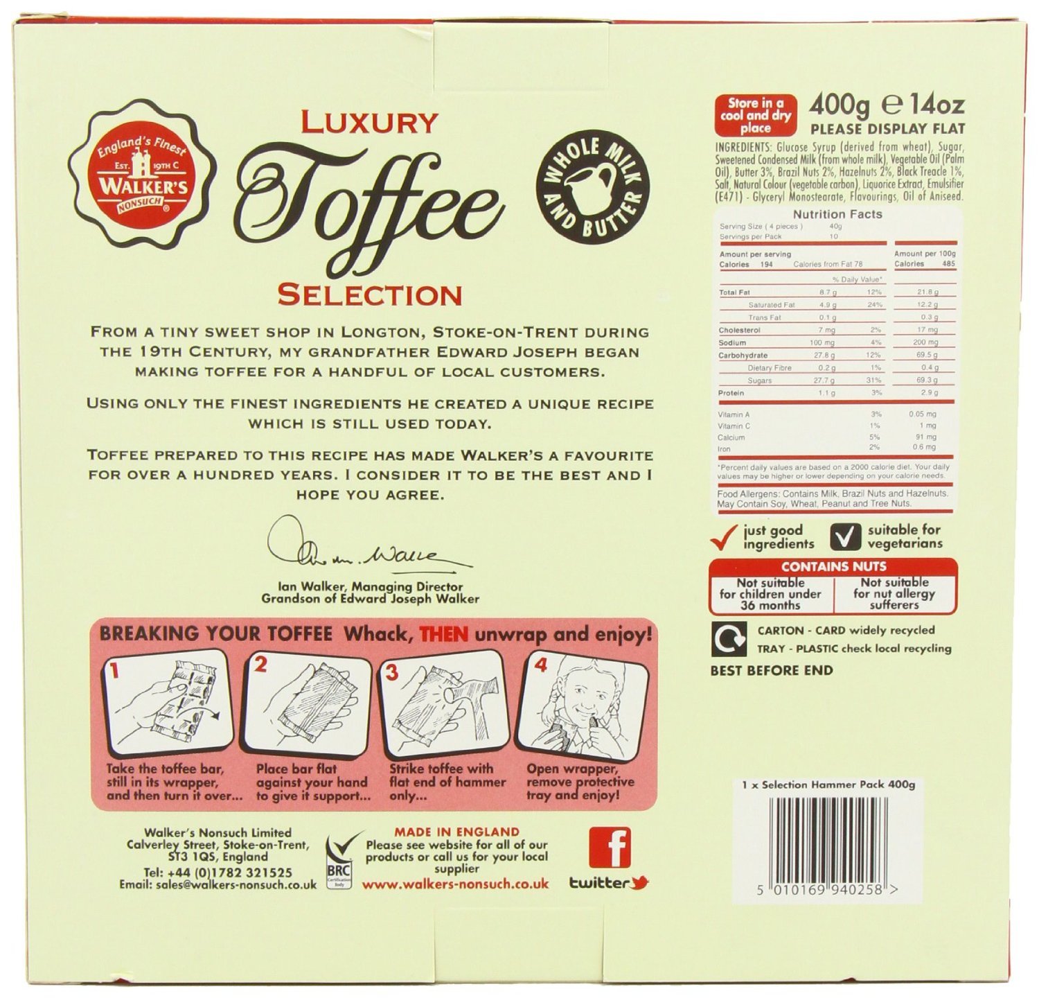 Walkers Nonsuch: Toffee Selection With Hammer - 400g image