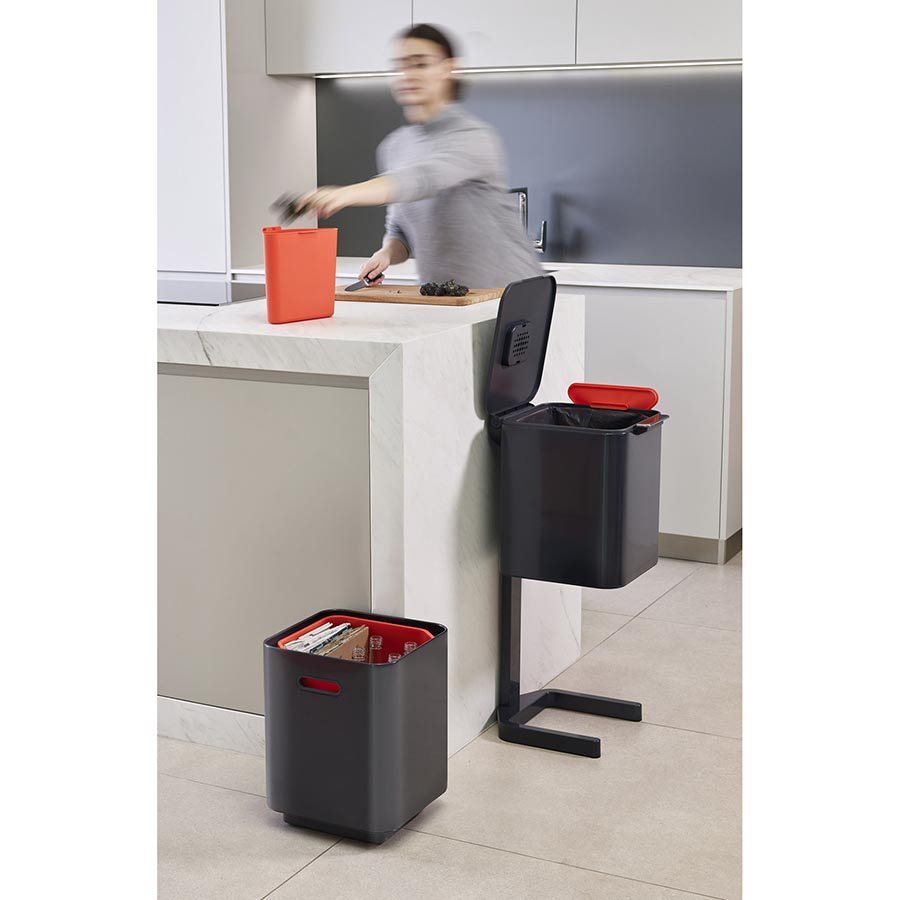 Joseph Joseph Totem Compact Rubbish/Recycling Bin Graphite (40L