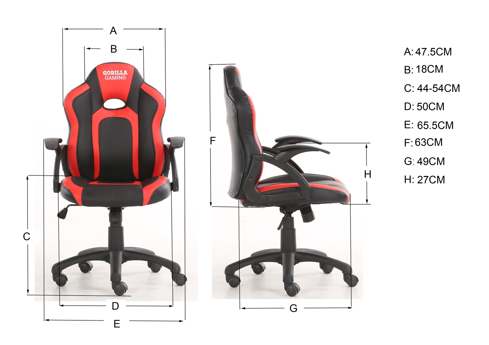 Gorilla Gaming Little Monkey Chair - Red & Black for image