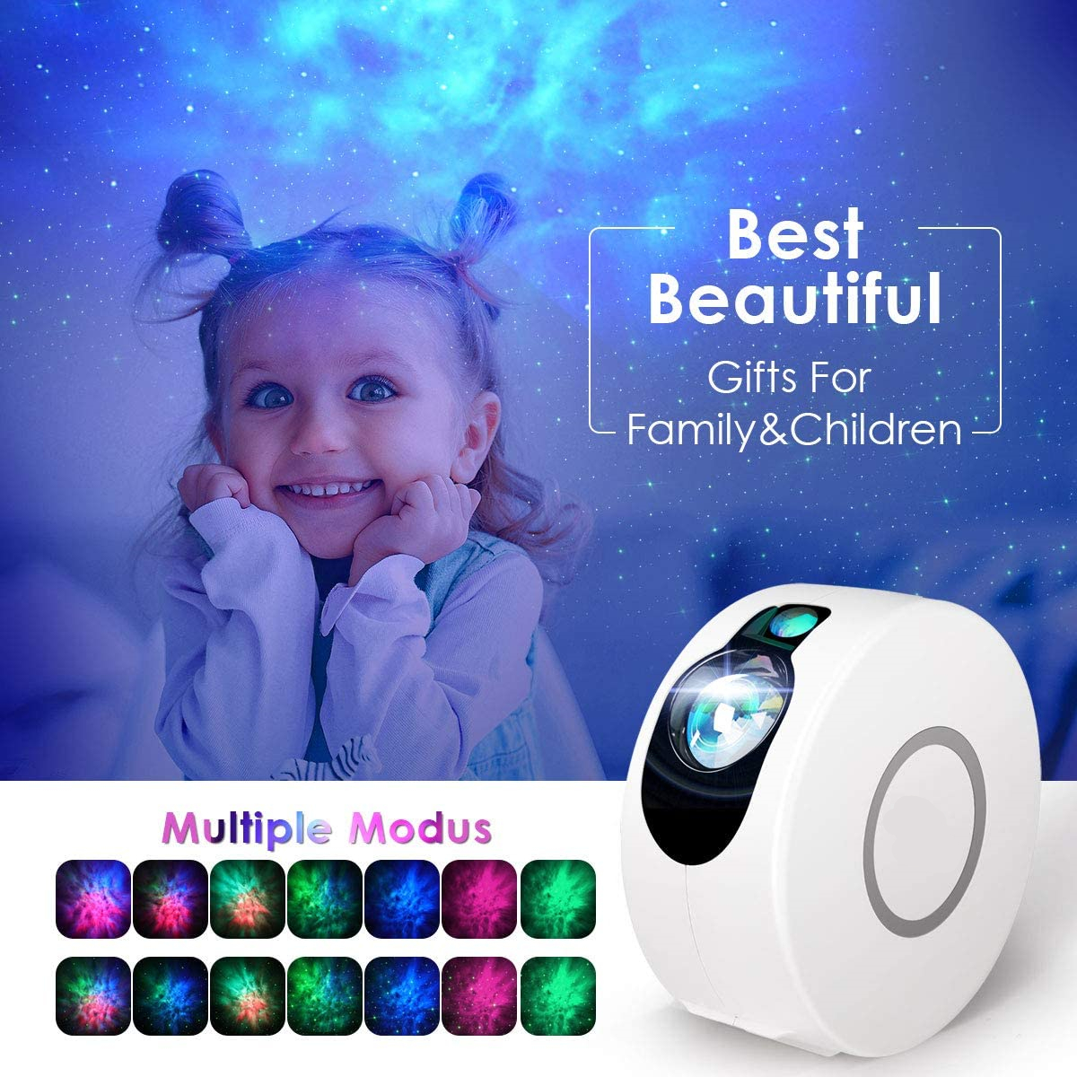 Star Night Light Galaxy Projection - White image