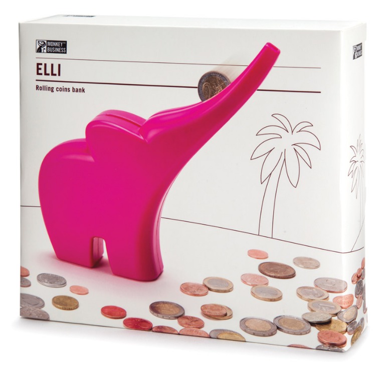 Monkey Business: Elli Rolling Coins Bank - Pink image